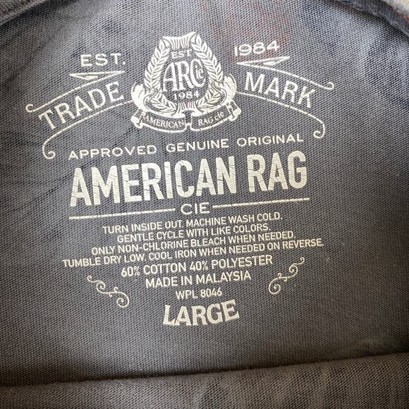 American Rag Hawaii Hula Dancer Graphic T-shirt Men Size L Blue Short Sleeve Tee - Picture 4 of 6